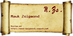 Mauk Zsigmond névjegykártya